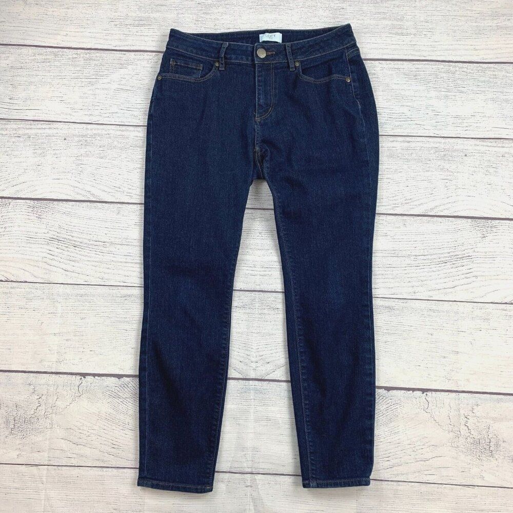 LOFT Outlet Jeans sz 6 P Petite Curvy Skinny Dark Wash Inseam 26"